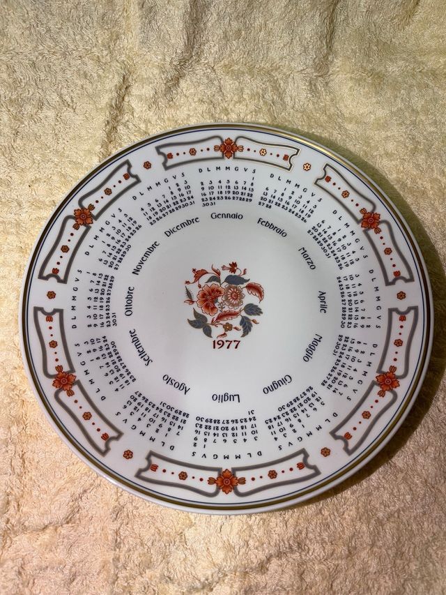 Piatto Richard Ginori Calendario 1977