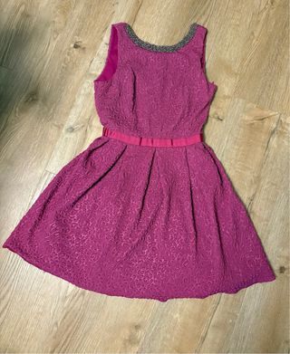 Vestido fiesta rosa/morado con pedrería
