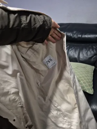 Chaqueta larga Zara beige