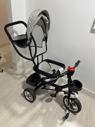 Triciclo para bebé con toldo y manillar