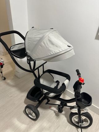 Triciclo para bebé con toldo y manillar