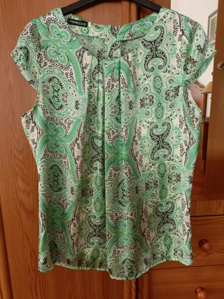 Blusón CEREZAS verde multicolor