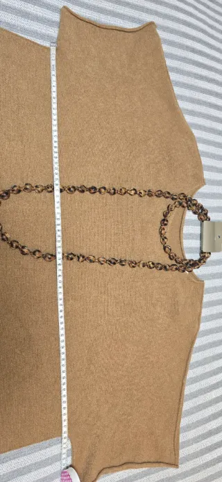 Jersey punto viscosa camel manga codo