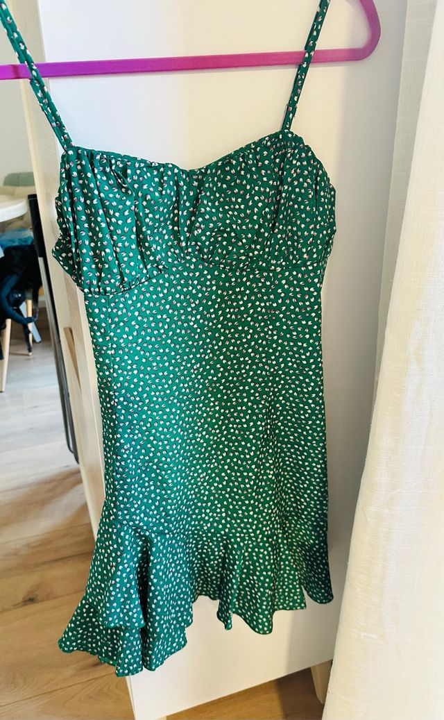 Vestido verde Shein Talla S estampado floral