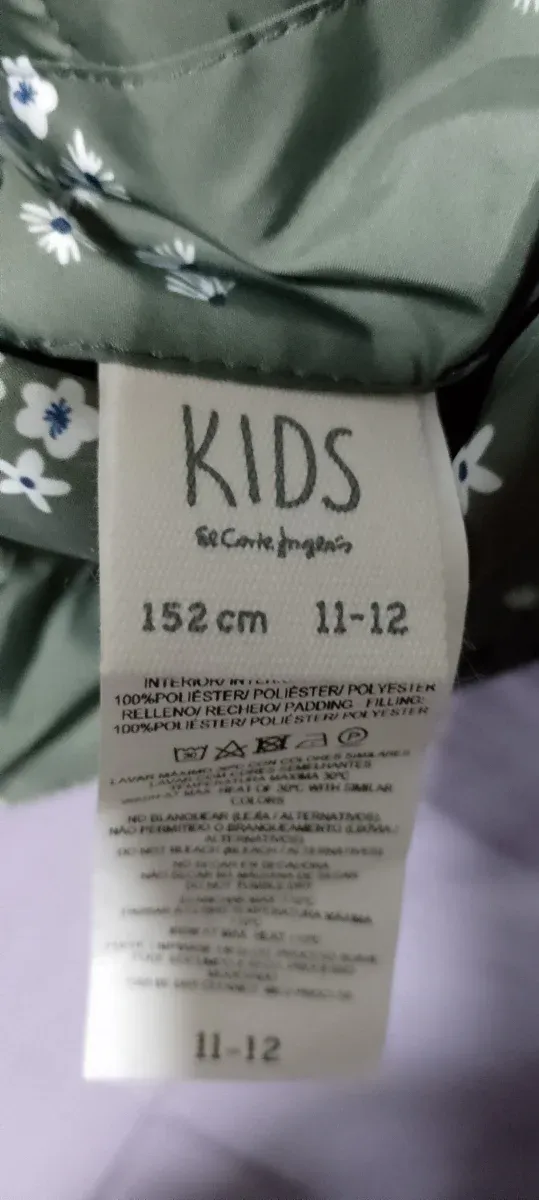 Chaqueta acolchada niña verde