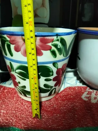 Lote 2 macetas cerámica pintadas