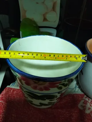 Lote 2 macetas cerámica pintadas