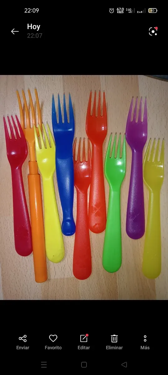 Cubertería infantil de plástico