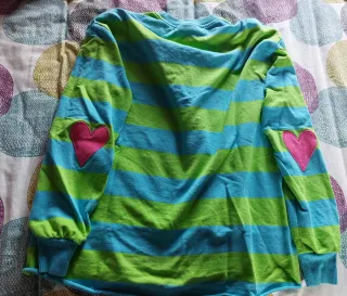 Sudadera Anabel Lee rayas azul y verde