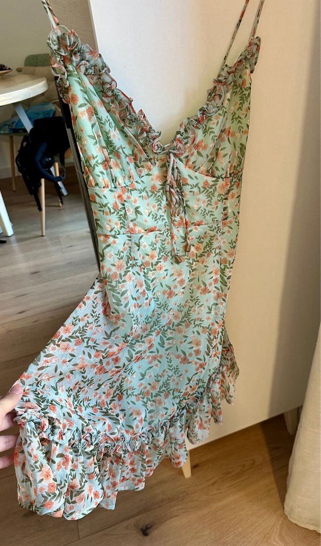 Vestido floral corto tirantes S