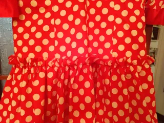 Vestido Flamenca Rojo Lunares Blancos