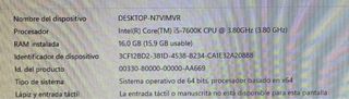 PC Sobremesa Intel Core i5-7600K 16GB RAM