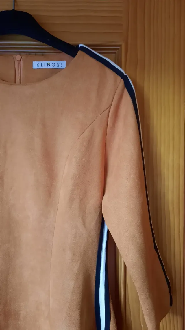 Vestido Kling antelina naranja con rayas