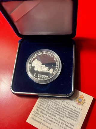 Moneta Argento 10000 Lire Ferrari 1988 Proof