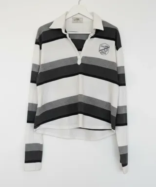 Polo Thomas Burberry Y2K Rayas Grises