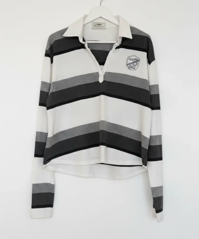 Polo Thomas Burberry Y2K Rayas Grises