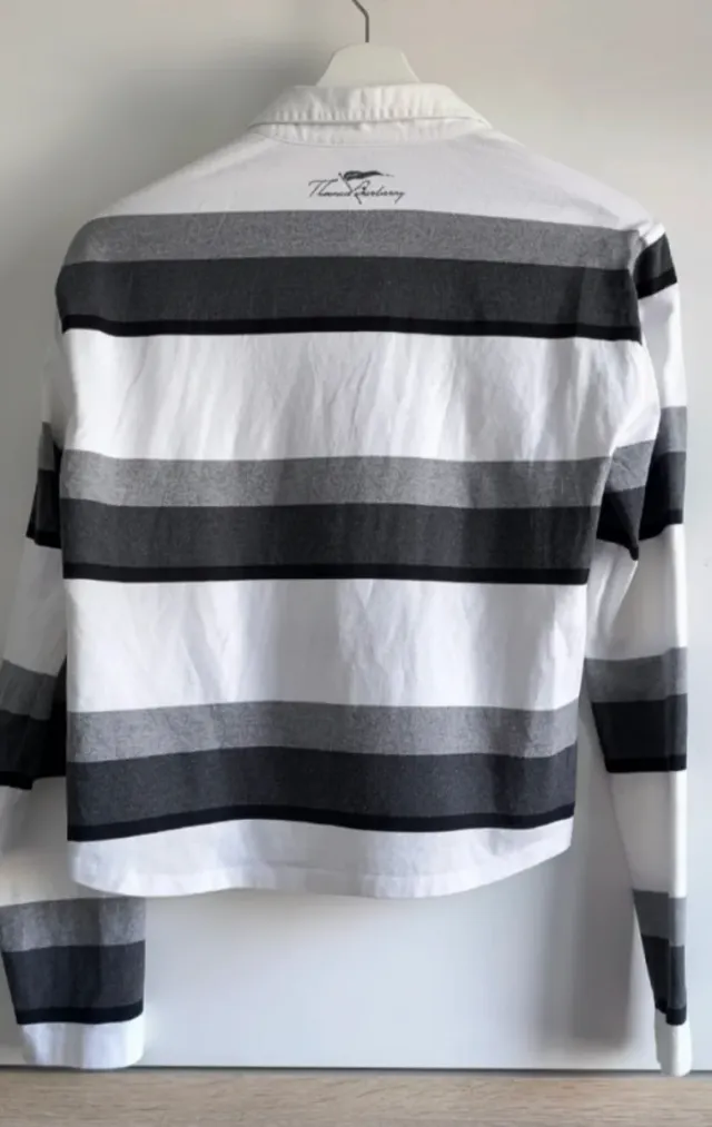 Polo Thomas Burberry Y2K Rayas Grises