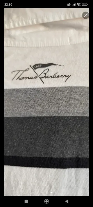 Polo Thomas Burberry Y2K Rayas Grises