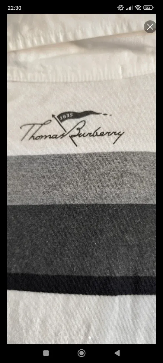 Polo Thomas Burberry Y2K Rayas Grises