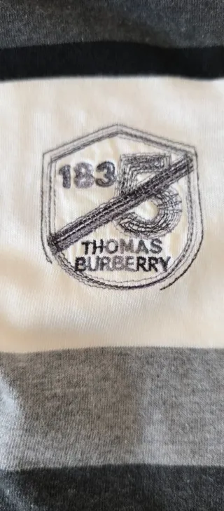 Polo Thomas Burberry Y2K Rayas Grises