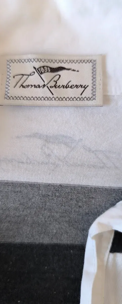 Polo Thomas Burberry Y2K Rayas Grises