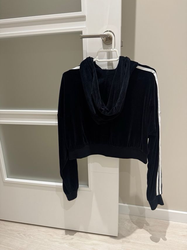 Sudadera Adidas Negra Corta Velour