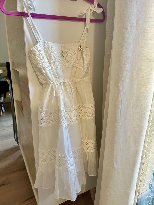Vestido blanco con encaje talla M