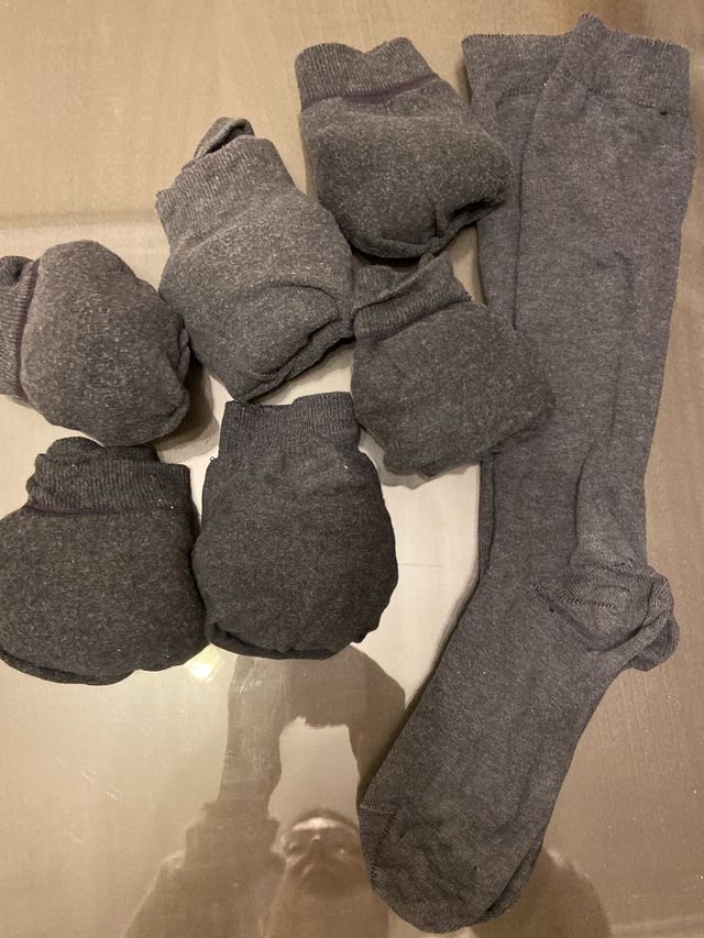 Calcetines largos grises uniforme colegio