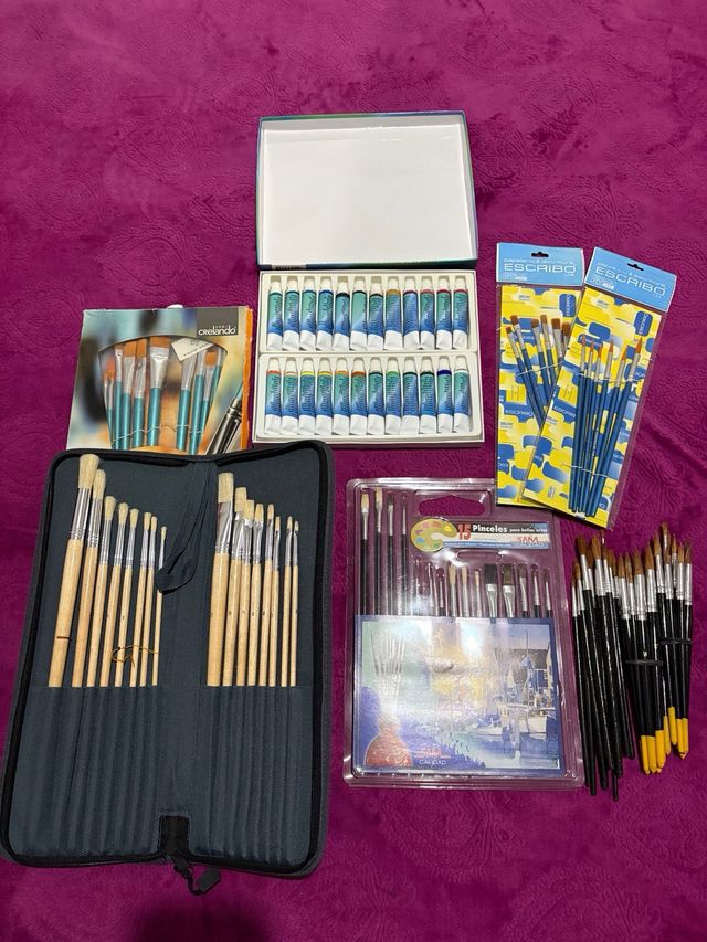 Pintura al oleo con pinceles