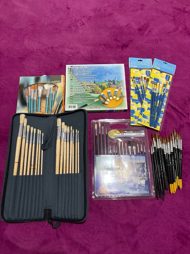 Pintura al oleo con pinceles