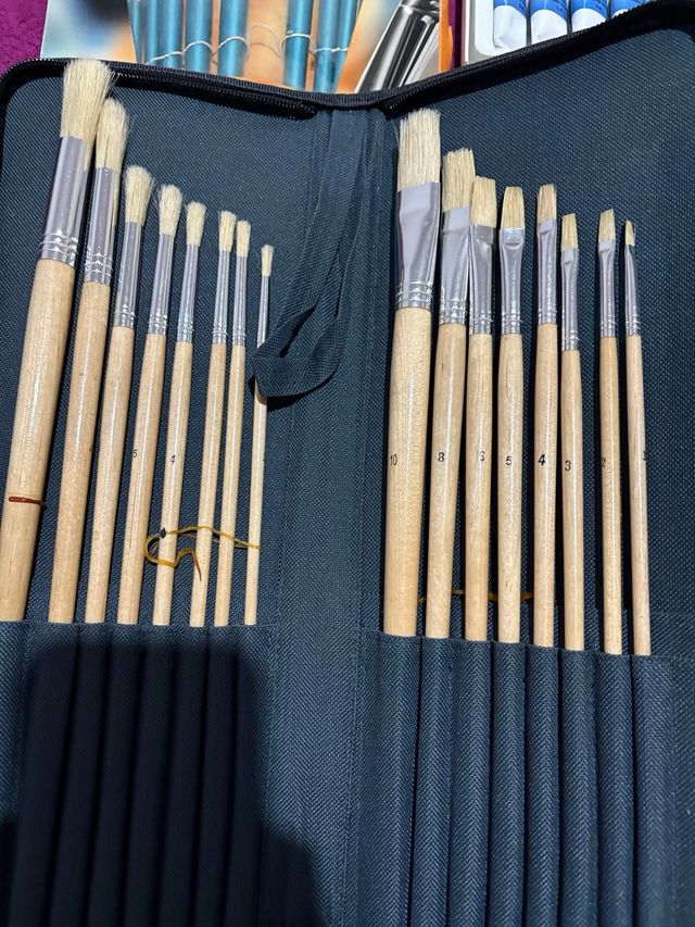 Pintura al oleo con pinceles