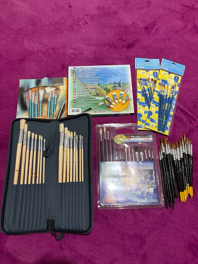 Pintura al oleo con pinceles