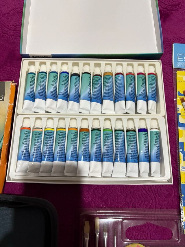 Pintura al oleo con pinceles