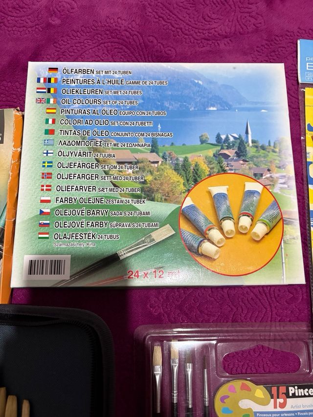 Pintura al oleo con pinceles