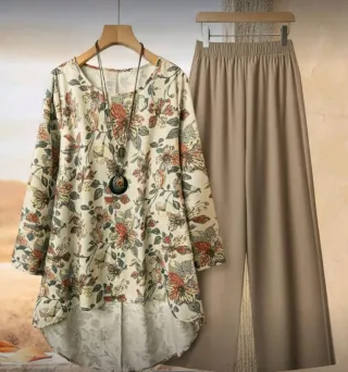 Conjunto Pantalón y Blusa Estampada
