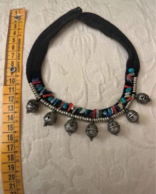 Collana artigianale pietre multicolor e argento