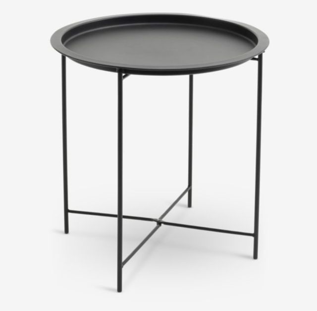 Mesita auxiliar redonda negra