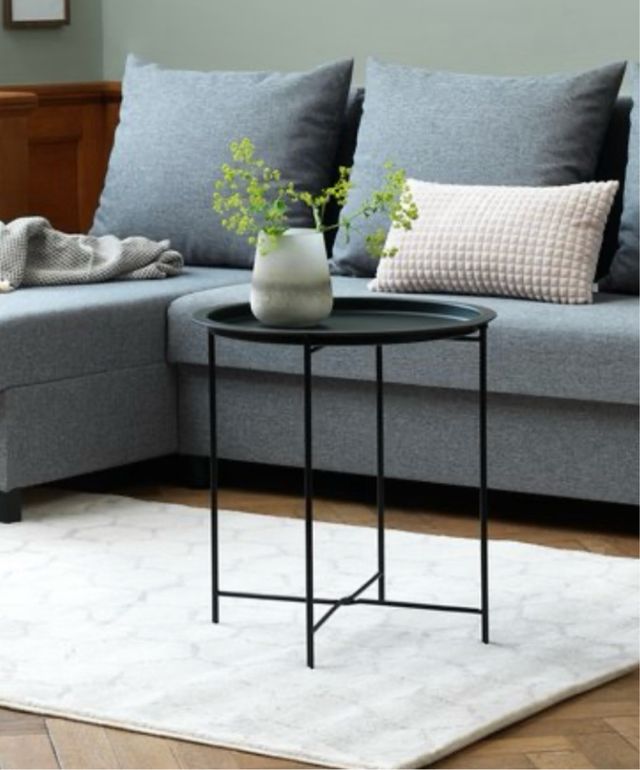 Mesita auxiliar redonda negra