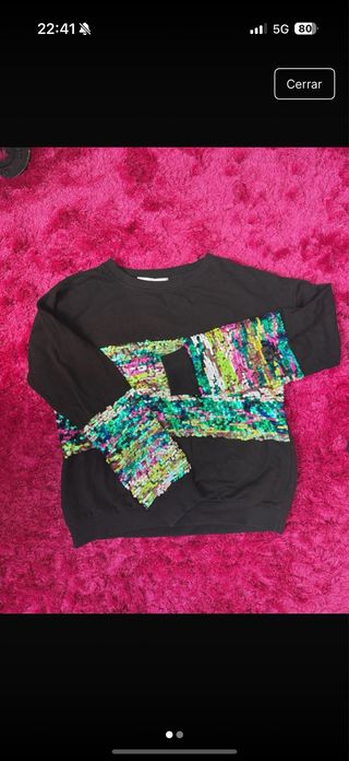 Jersey negro lentejuelas talla XS/S