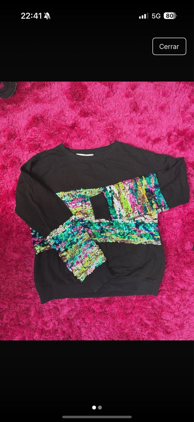 Jersey negro lentejuelas talla XS/S