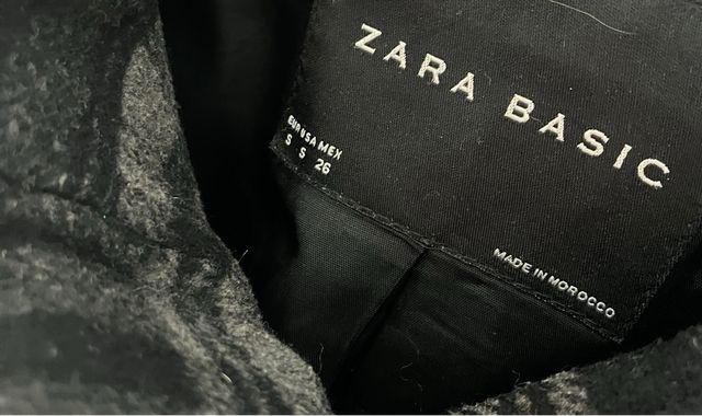 Abrigo Zara Basic Cuadros Talla S