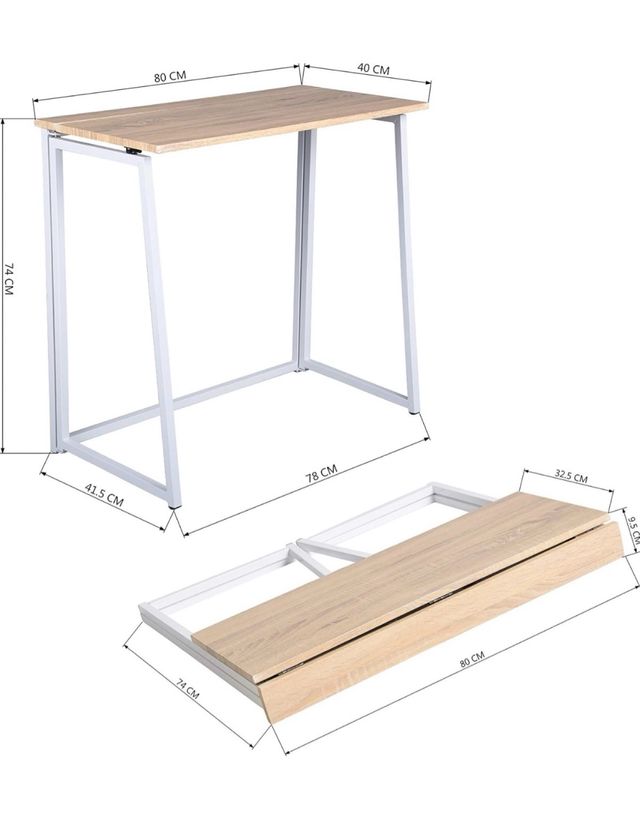 Escritorio plegable madera y metal