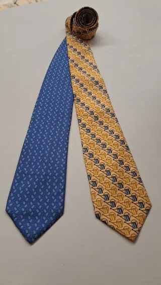 2 Corbatas Seda Moda Italiana