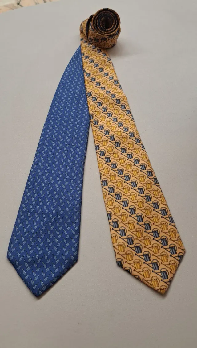 2 Corbatas Seda Moda Italiana