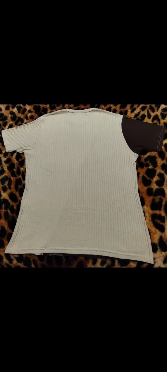 Camiseta Hombre, Beige y Marrón ( Talla L)