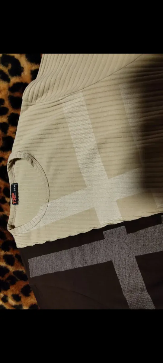 Camiseta Hombre, Beige y Marrón ( Talla L)