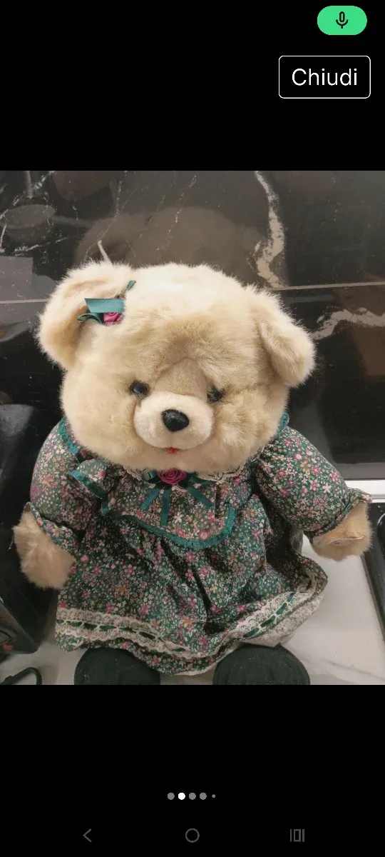 Orsetto peluche con vestito floreale