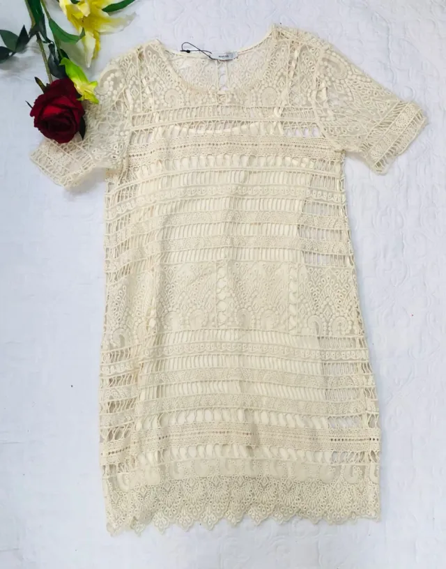 Vestido MNG Beige Encaje