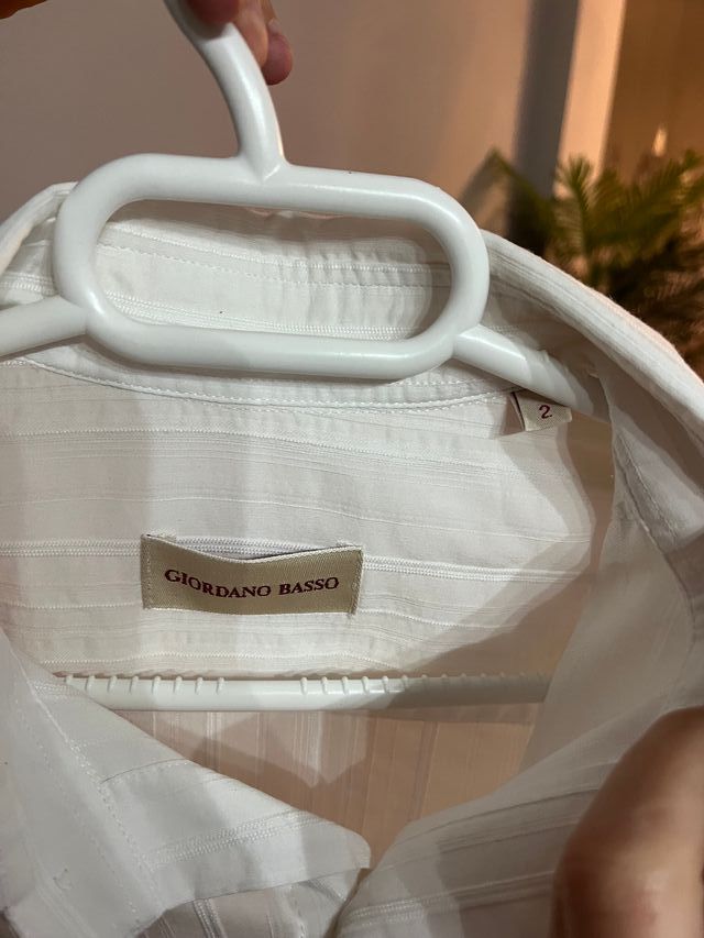 Camisa GIORDANO BASSO blanca hombre