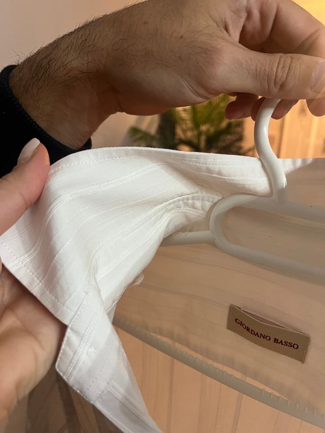 Camisa GIORDANO BASSO blanca hombre